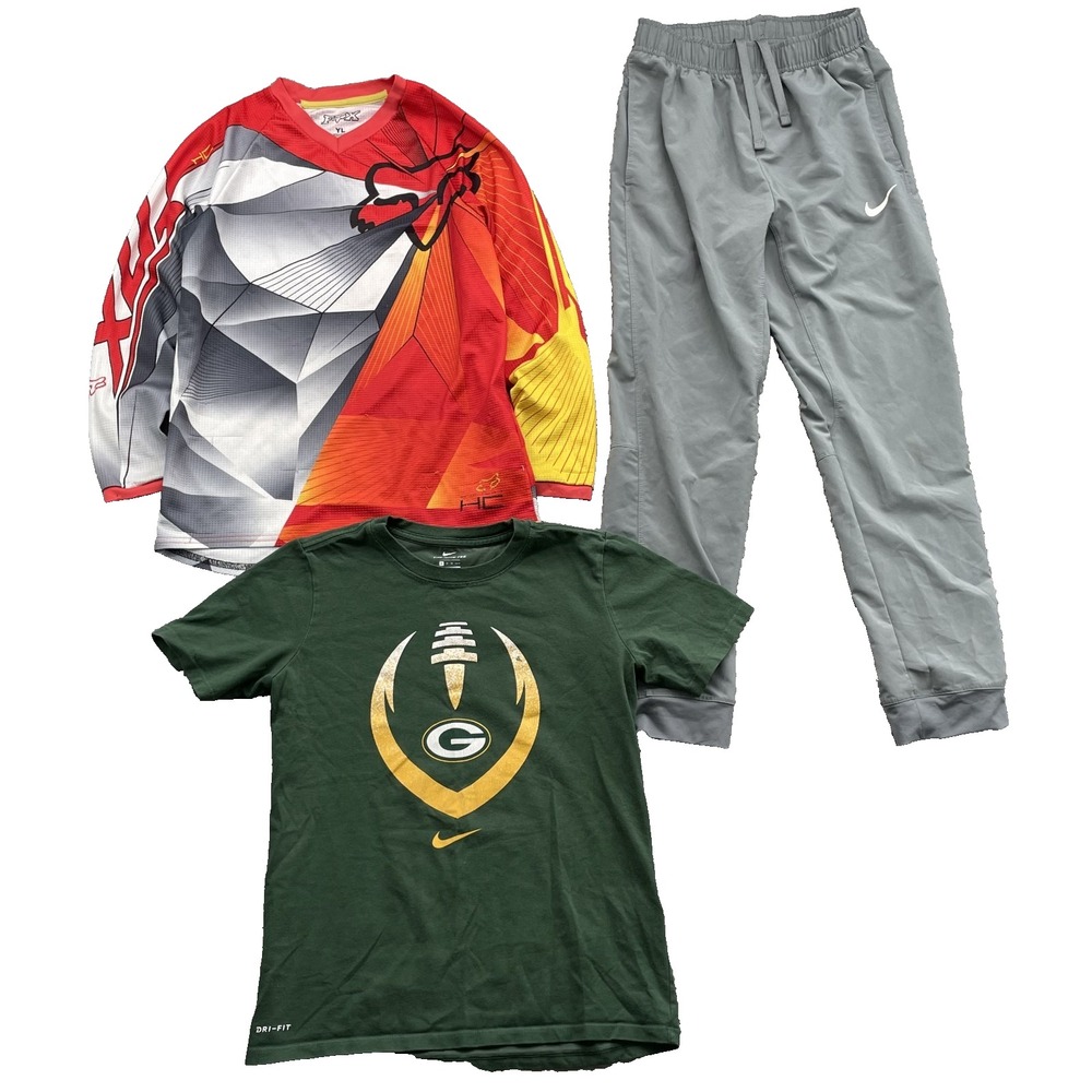 Nike Fox T-Shirt Lot of 3 Youth Boys 12-14 Mix Size/Brand Jogger Sports NFL Race